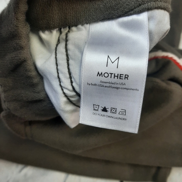 MOTHER Olive Cropped Pants with Pink Stripe - Picture 8 of 10